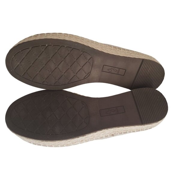 Joie Cara Jute Brown Espadrille Platform Linen Gold Sandals Womens Size 7.5 - Picture 4 of 9